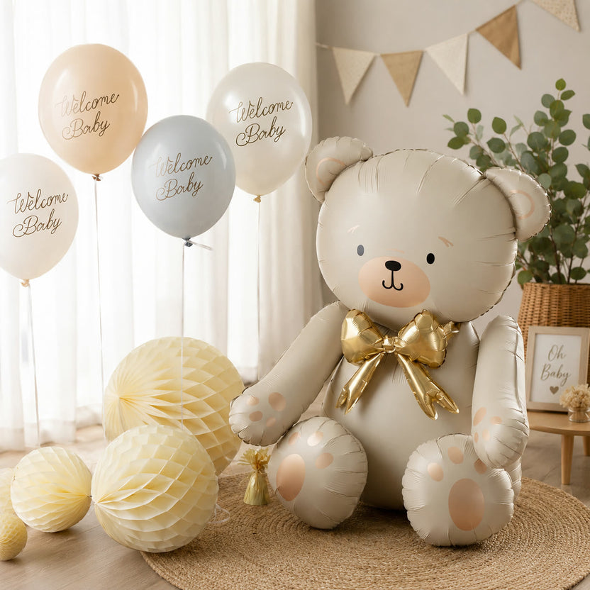 Bear-shaped foil balloon add-on, style one - LaFia Flowers