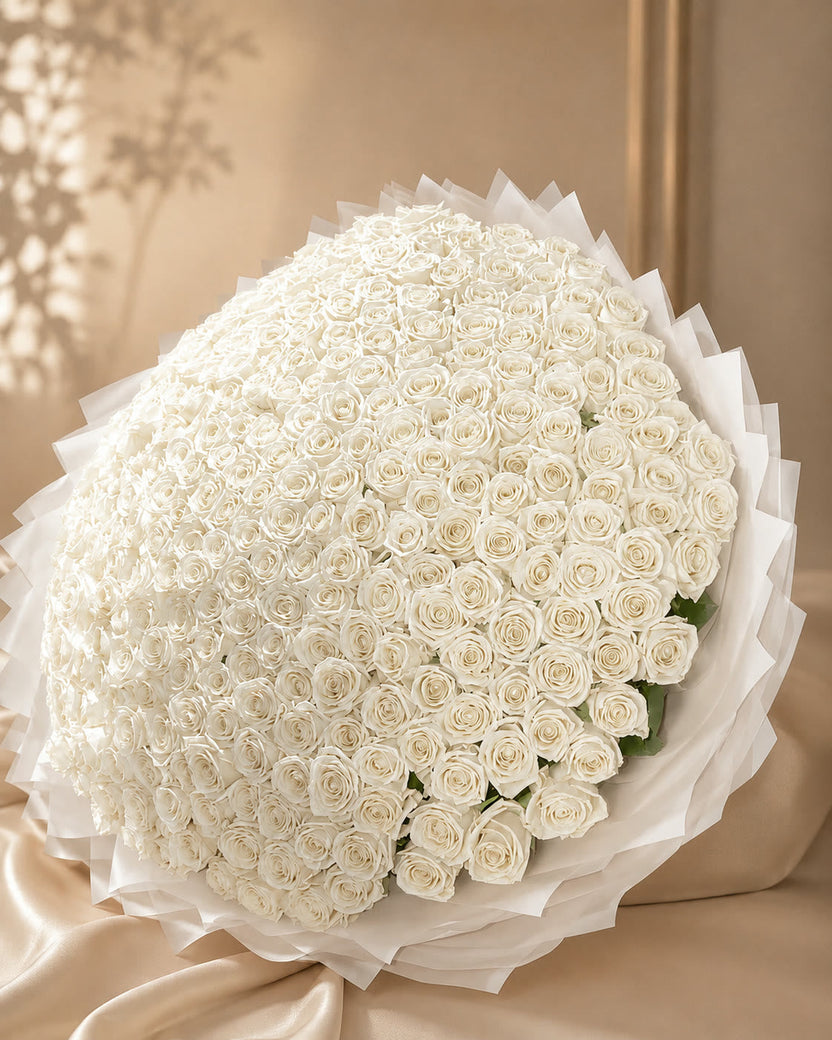 301 long-stem roses arranged in luxury wrap - LaFia Flowers