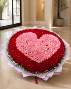 Heart in Heart Roses displayed in an elegant interior - LaFia Flowers Los Angeles