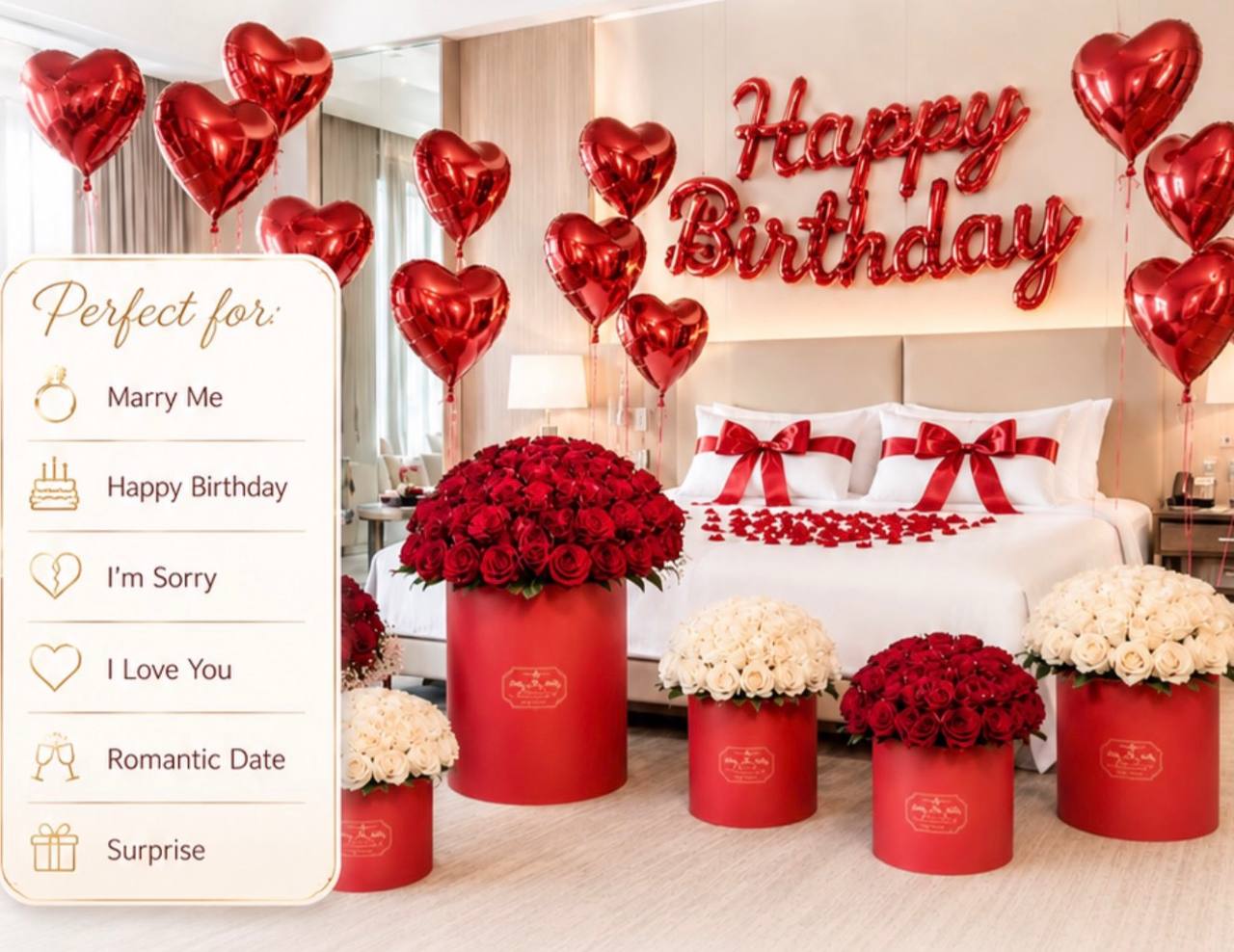 LaFia romantic suite decor setup