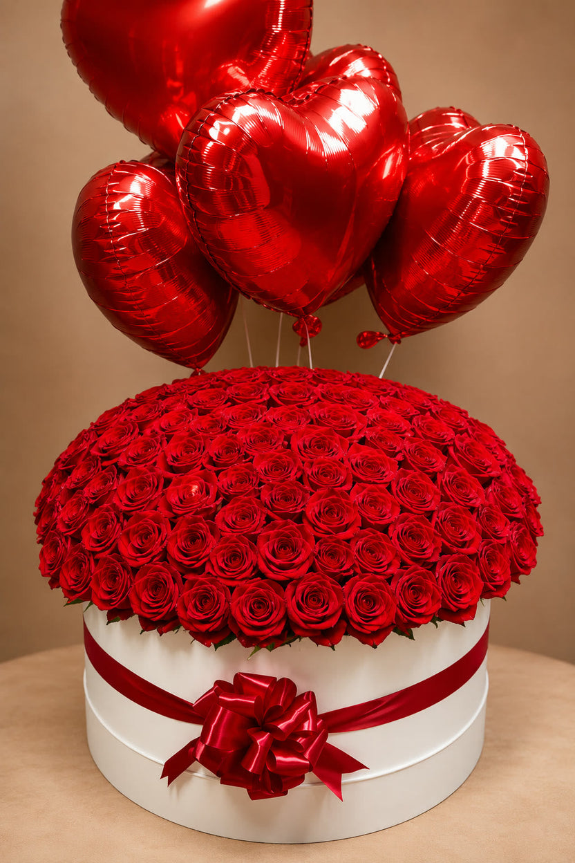 Rose Box with 151 fresh roses in an oversized luxury box — LaFia Flowers Los Angeles